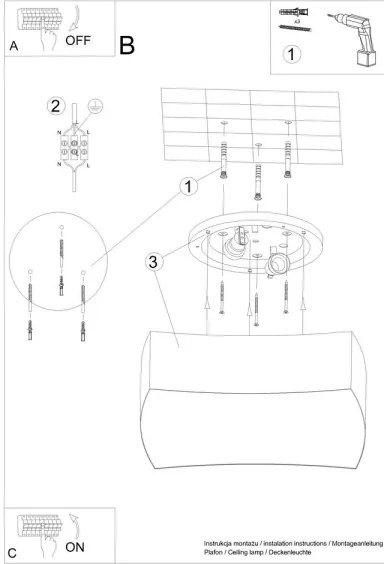 Sollux SL.1054 - Plafoniera SQUARE 2xE27/60W/230V bianca