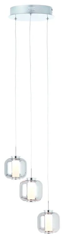 Lampadario Moderno Rafa cromo paralume trasparente E27 Ø22cm BRILLIANT