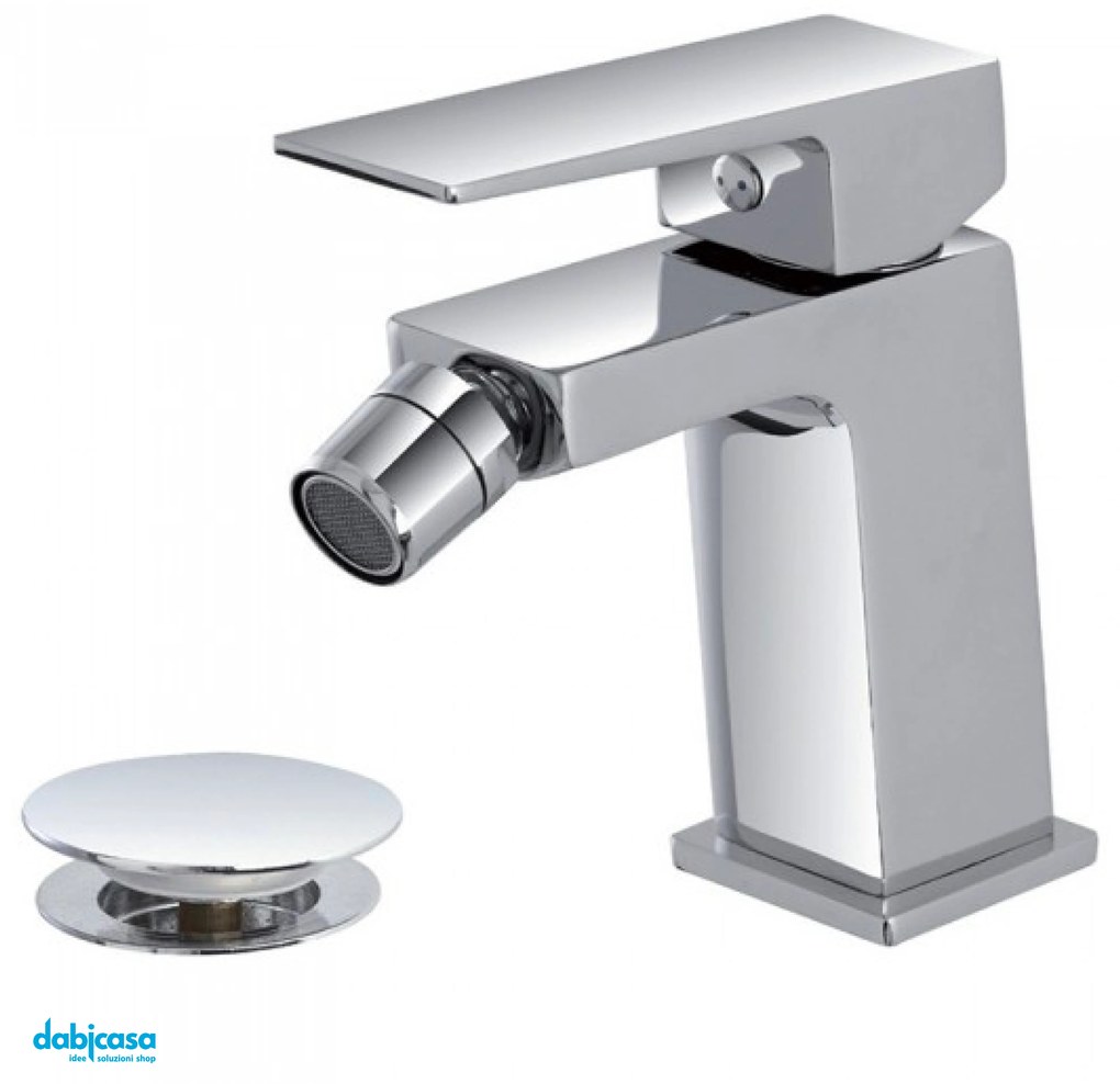 Miscelatore Bidet "Quatra" Cromo Lucido Con Scarico Click-Clack