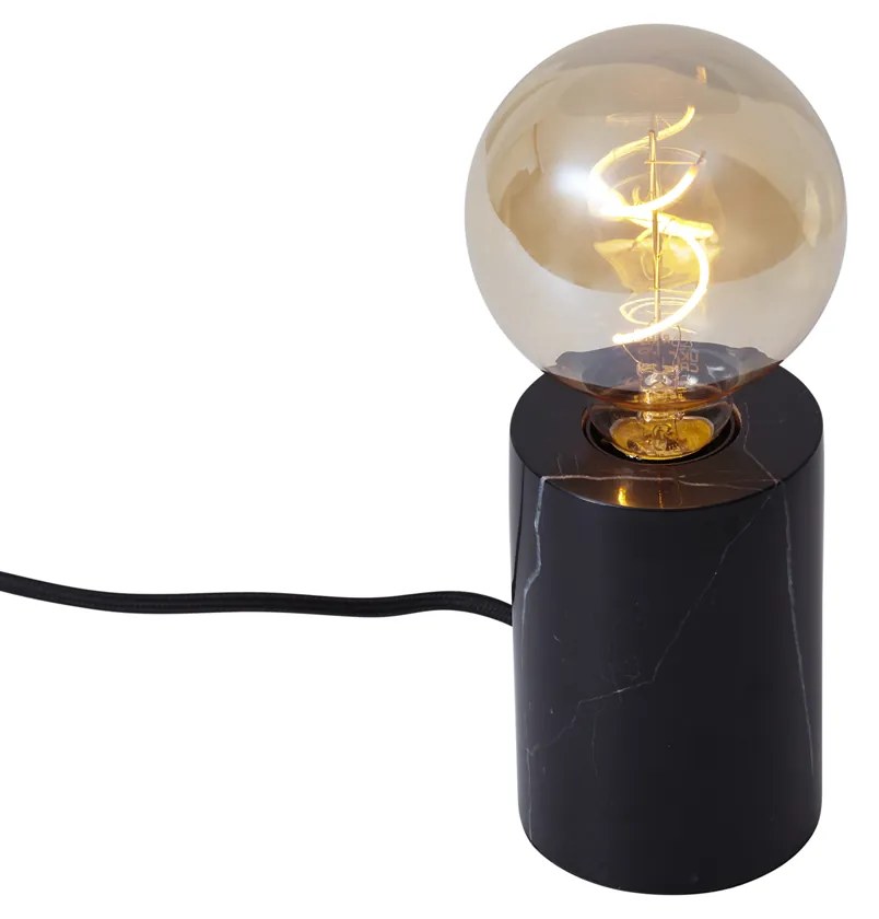Lampada da tavolo moderna nera in marmo - Marissa