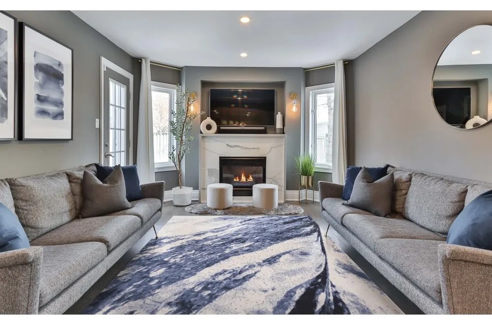 Tappeto in lana blu 200x300 cm Albo - Agnella