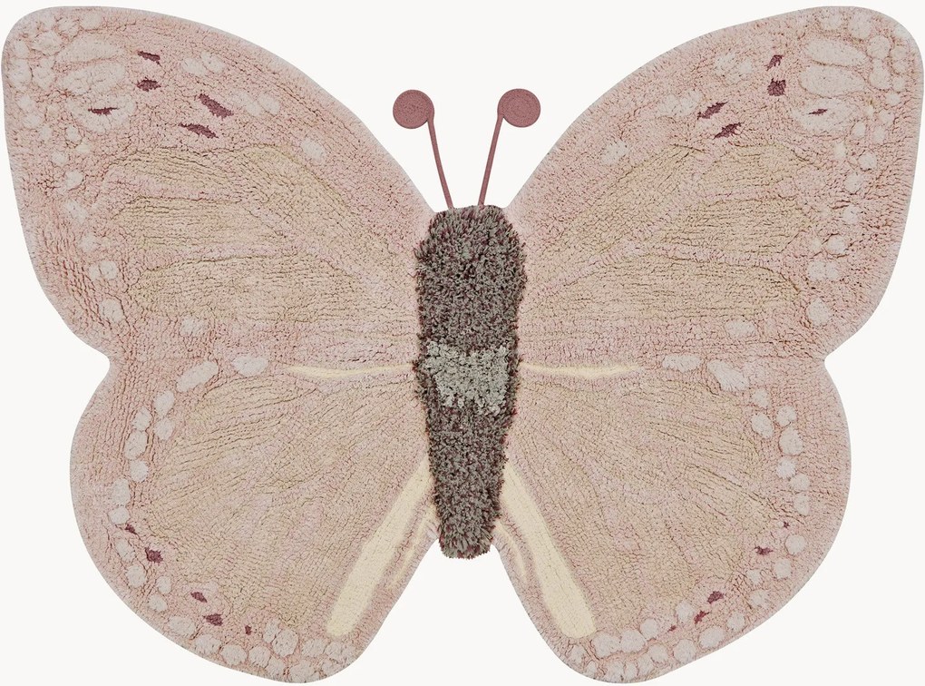 Tappeto per bambini fatto a mano Baby Butterfly, lavabile