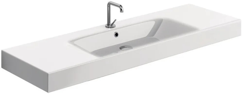 Kerasan Cento lavabo 140x45 cm rettangolare a parete-da appoggio-con piano bianco 353501