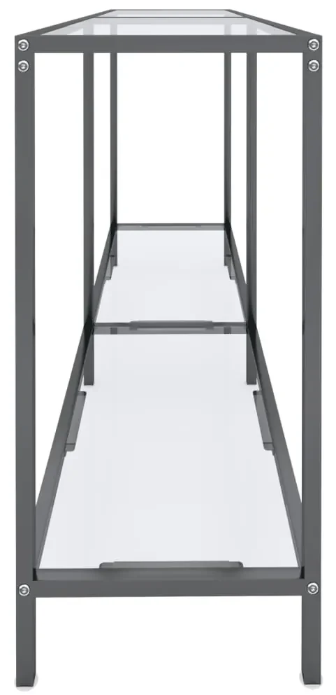 Tavolo consolle trasparente 140x35x75,5 cm in vetro temperato