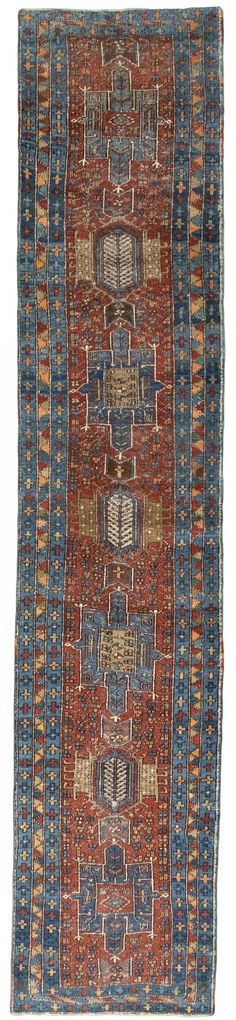 Heriz Tappeto persiano 450 x 90 Rosso (Iran) Annodato A Mano