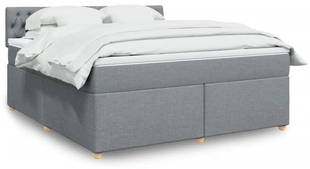 Giroletto A Molle Con Materasso Grigio Chiaro180x200 Cm Tessuto /