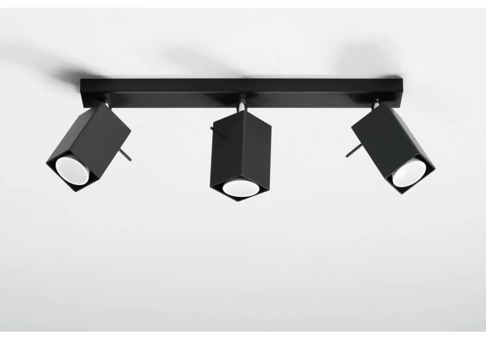 Plafoniera da Soffitto in Acciaio 3xGU10 MERIDA 3 Nera Orientabile Colore del corpo Nero