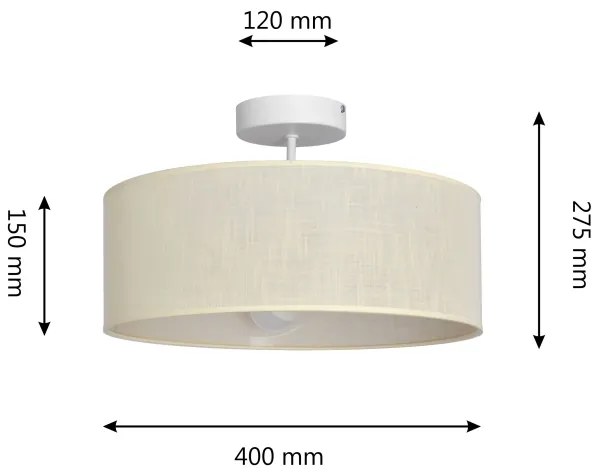 Lampadario a sospensione con supporto rigido ALBA 3xE27/15W/230V panna