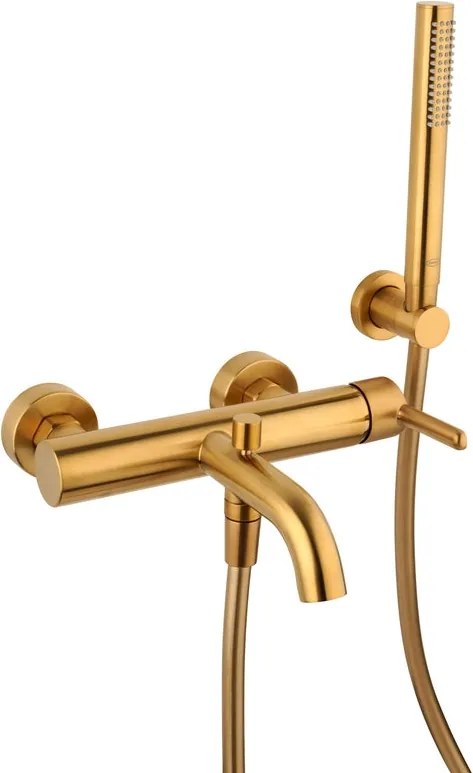 Rubinetto per vasca getto laminare cristallino Baleno per muro oro spazzolato JACUZZI RUBINETTERIA