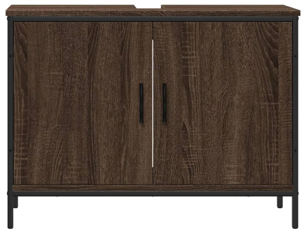 Mobile lavabo bagno rovere marrone 80x30x60cm legno multistrato