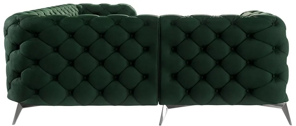 Divano angolare verde scuro (con penisola a sinistra/a L) con rivestimento in velluto Chelsea – Ropez