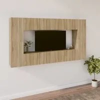 Set Mobili Porta TV 8pz Rovere Sonoma in Legno Multistrato cod mxl 62264