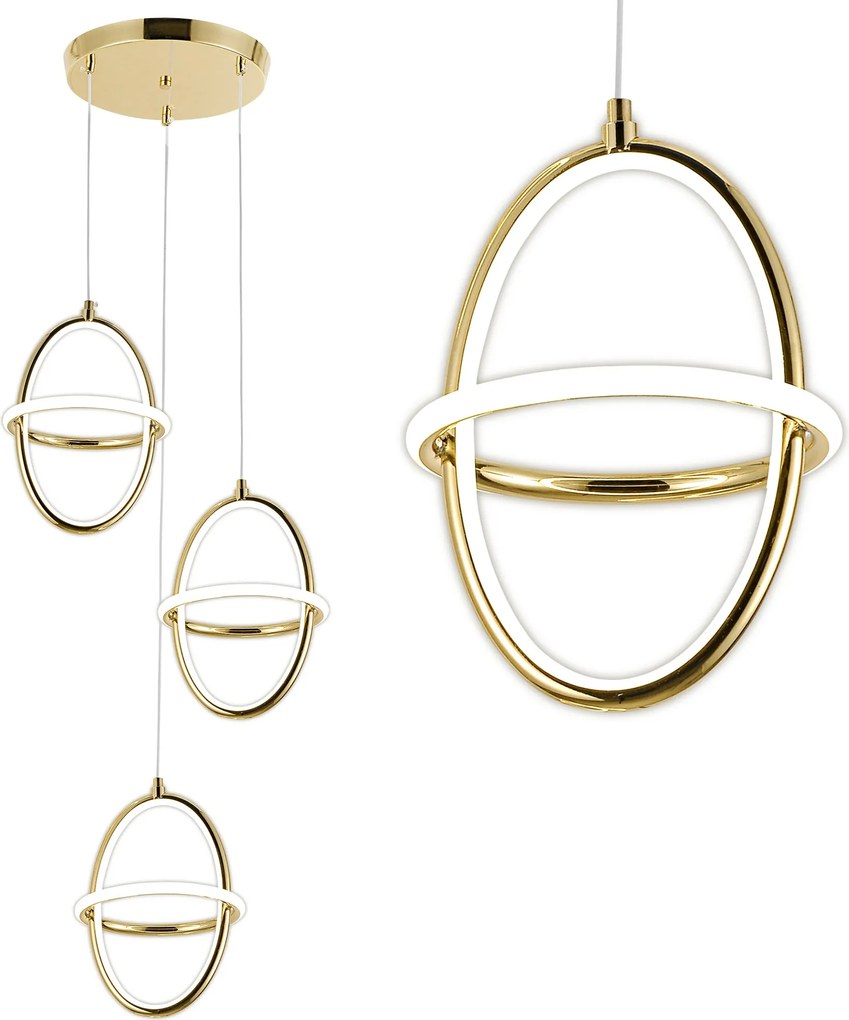 Lampada a sospensione LED G064-3CPR Gold