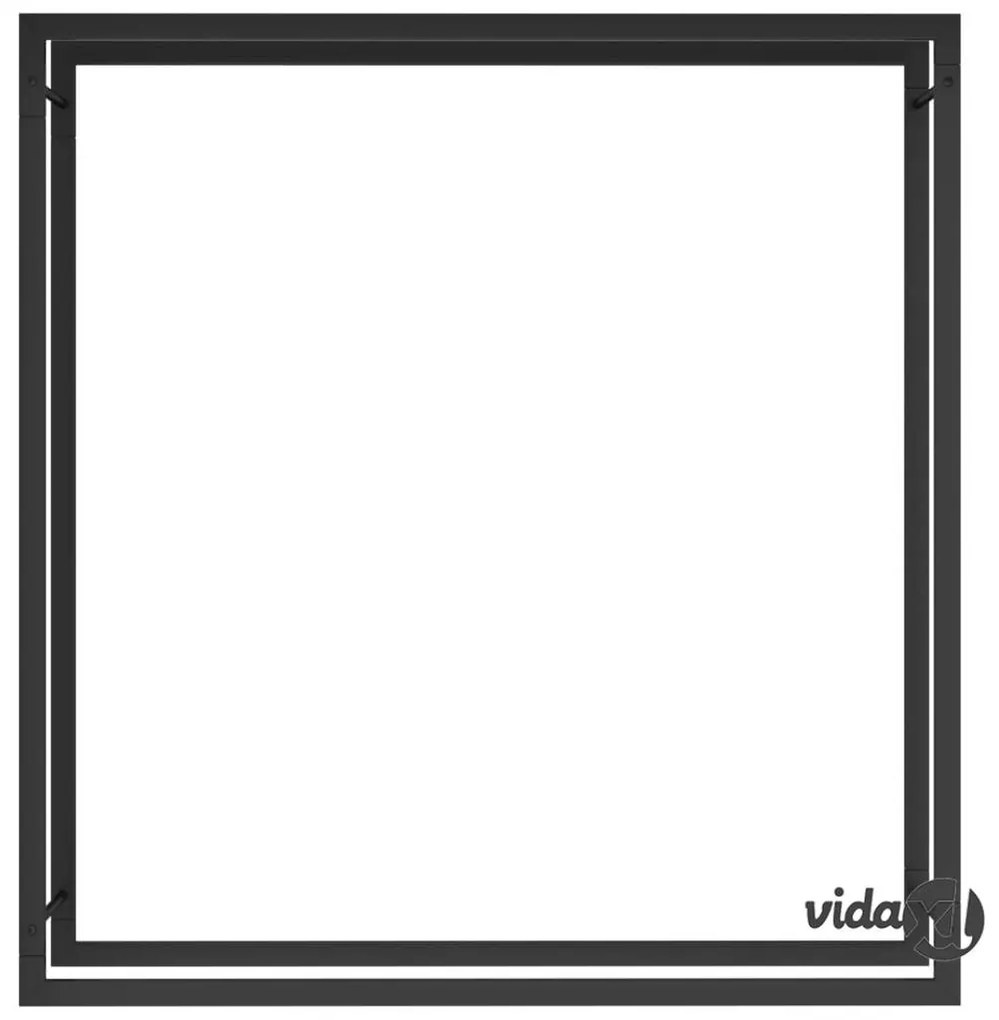 vidaXL Portalegna Nero Opaco 110x28x116 cm in Acciaio