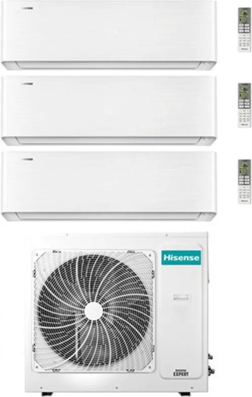 Climatizzatore Condizionatore Hisense Energy Pro X Wifi R32 Trial Split Inverter 9000 + 9000 + 9000 BTU con U.E. 4AMW81U4RJC Classe A++/A+