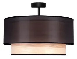 Duolla - Lampadario a plafone WOOD BOHO 1xE27/15W/230V diametro 45 cm nero/beige