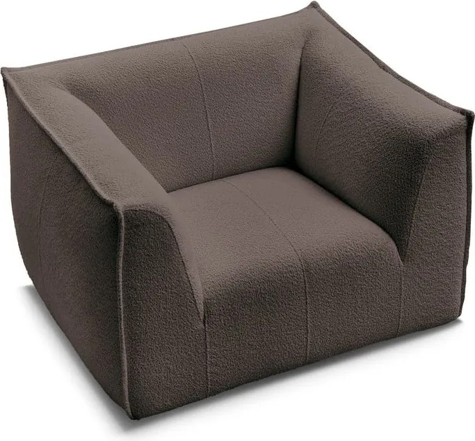 Poltrona marrone con rivestimento in bouclé Giorgia – Bobochic Paris