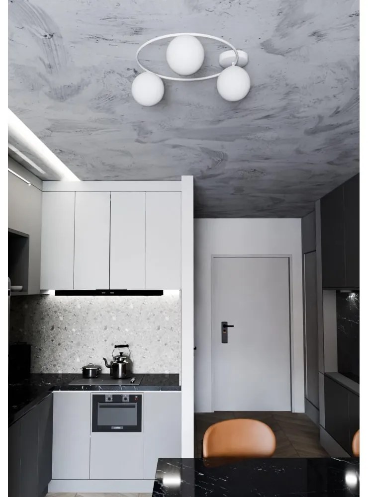 Lampada da soffitto in acciaio SOPRA 3 da interno 3xE14 Colore del corpo Bianco