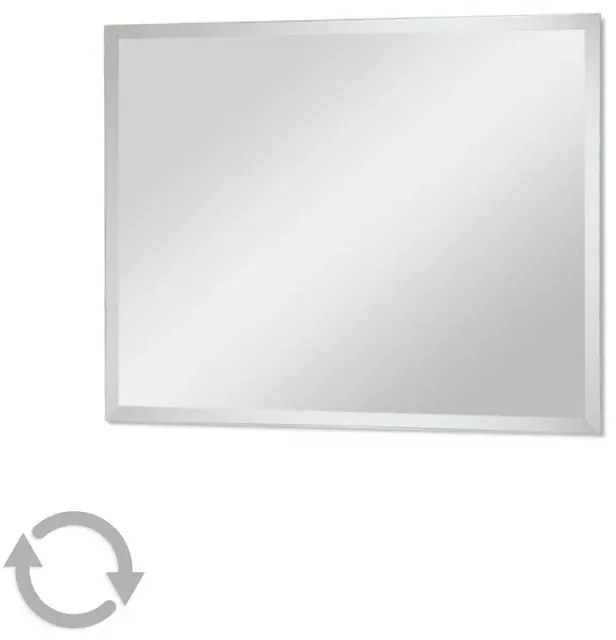 Specchio bagno a filo 50x60 cm reversibile con bisellatura 2,5 cm