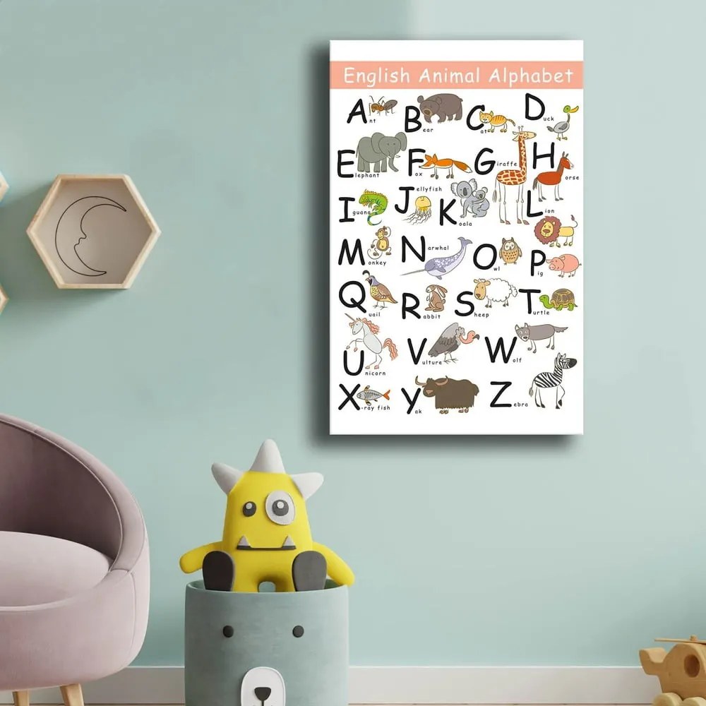 Quadro per bambini 45x70 cm Alphabet - Wallity