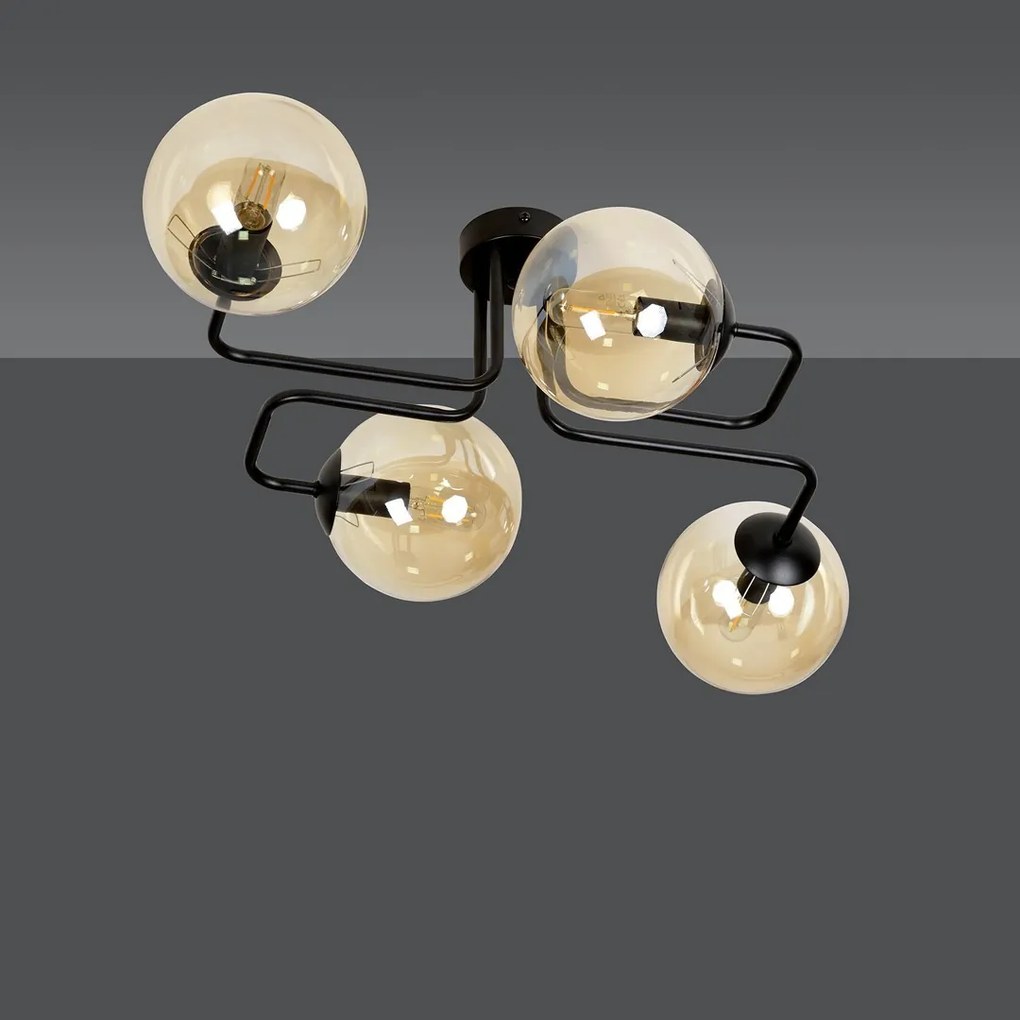 Lampadario da Soffitto BRENDI 4 in acciaio e vetro 4xE14