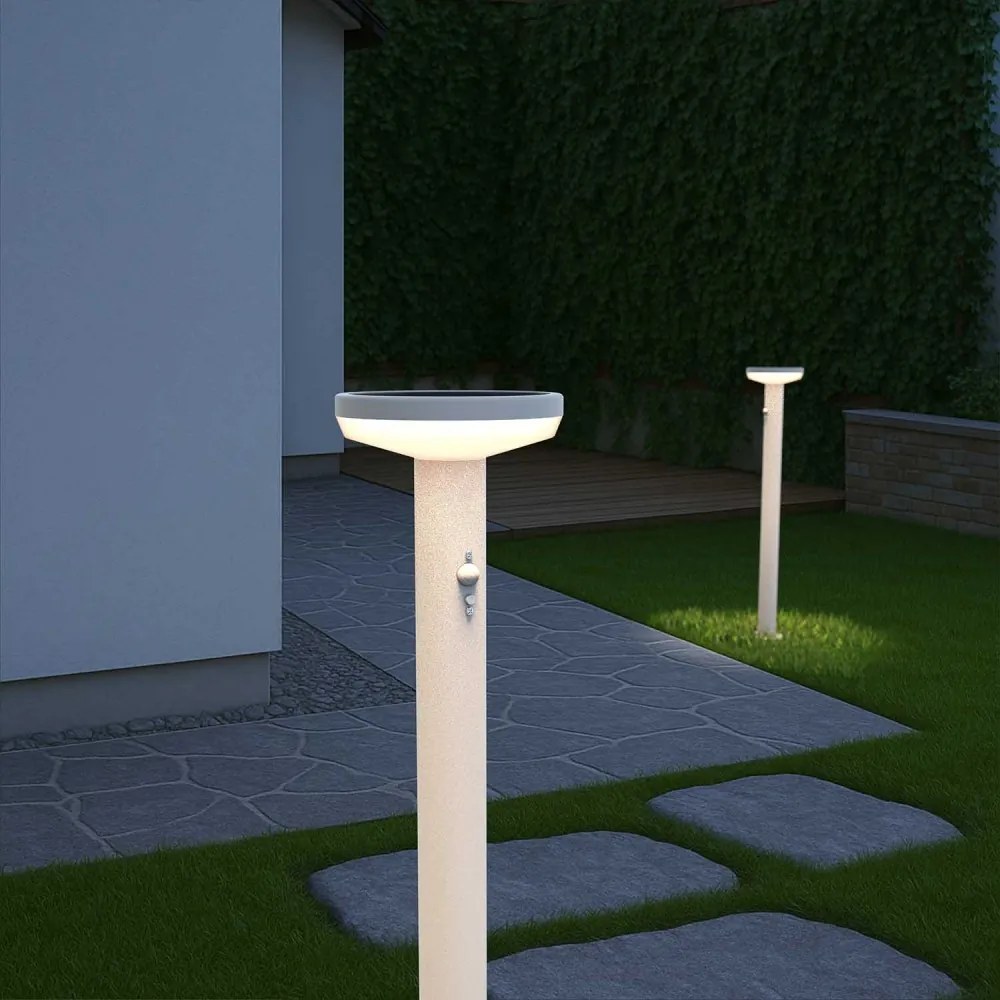 Paletto da giardino Solare Bianco 80cm con Sensore Mov. e Picchetto Colore Bianco Naturale 4.000K