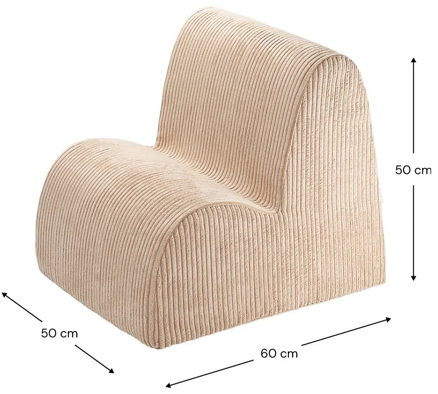 Poltrona per bambini marrone chiaro con rivestimento in bouclé Cloud – Wigiwama