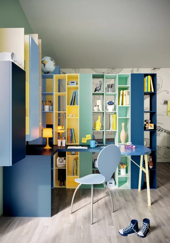 Libreria bifacciale Kit linea Colorfull disponibile in vari colori