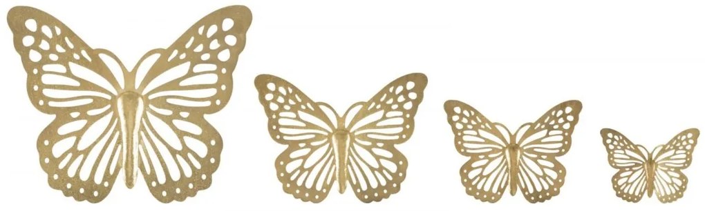 Set 4 farfalle da muro di diverse dimensioni Butterflies oro