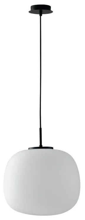 Lampadario Neoclassico Tolomeo nero paralume bianco E27 Ø35cm LUCE AMBIENTE DESIGN