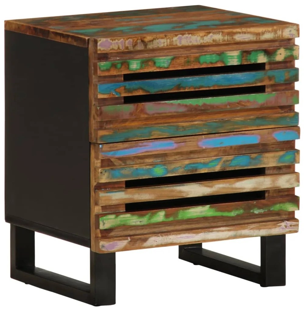 Comodino 40x34x46 Cm İn Legno Massello Di Recupero /