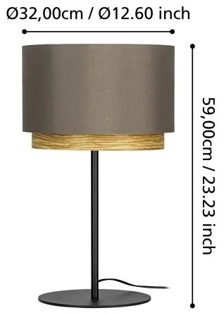 Eglo 390123 - Lampada da tavolo MARCHENA 1xE27/40W/230V marrone
