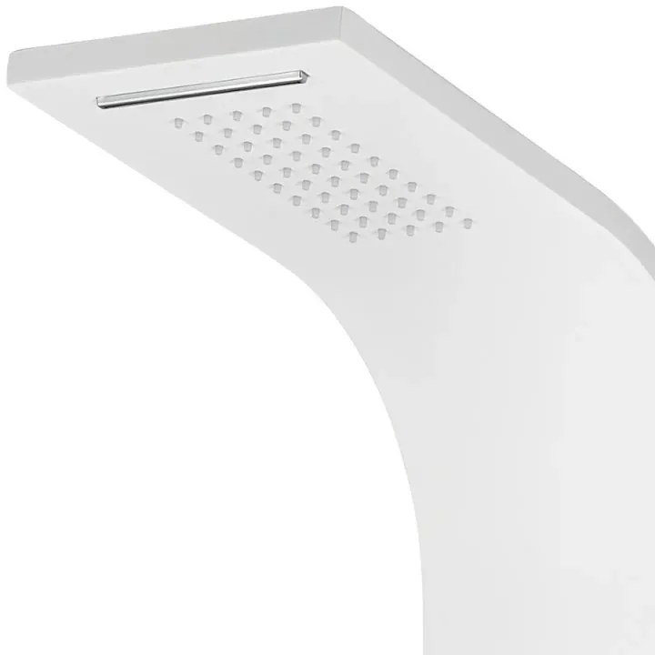 Colonna doccia idromassaggio in alluminio bianco opaco con 4 getti