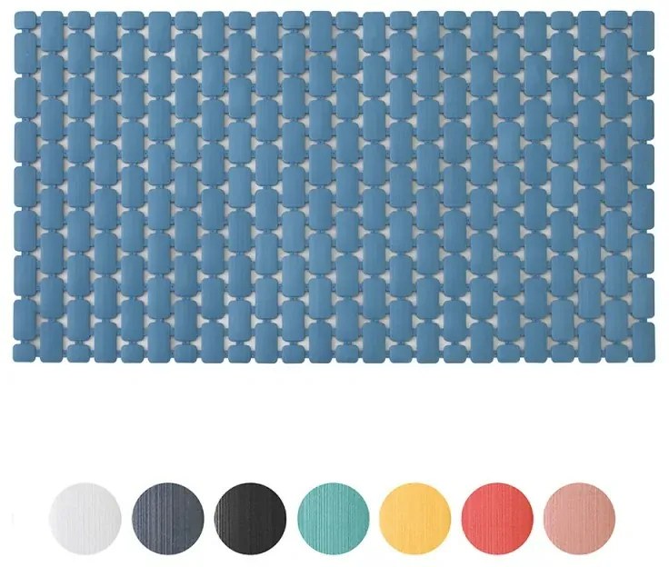Tappetino antiscivolo doccia blu 40x73 cm in plastica Spring