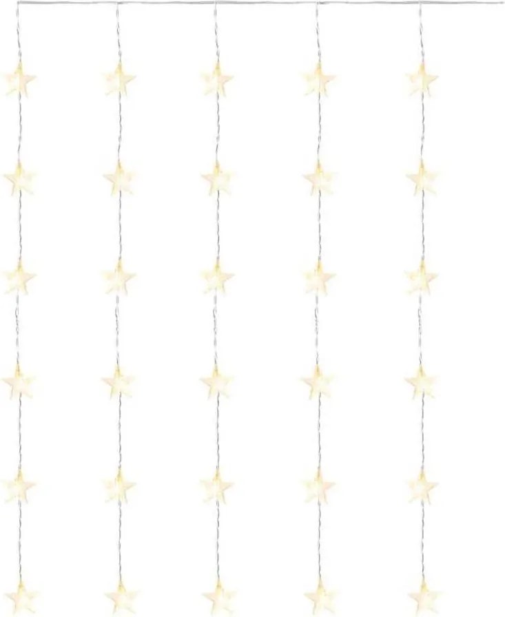 Catena luminosa LED da esterno 30 LED, 3,9 m, IP44, a forma di stelle
