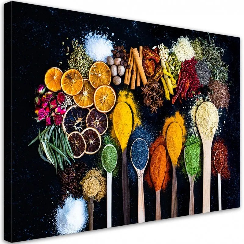 Quadro su tela, Erbe spezie per la cucina  Dimensioni 60x40