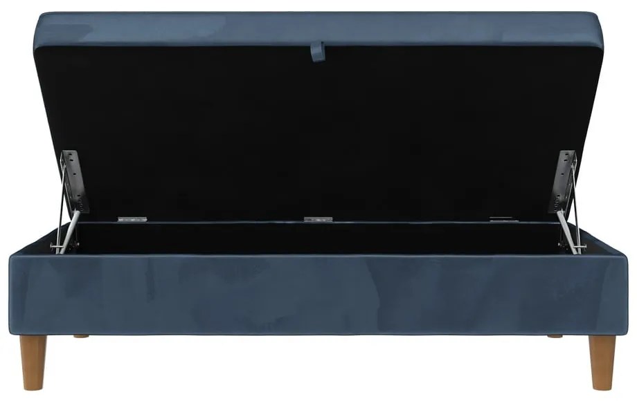 Poggiapiedi in velluto blu Lilly - Støraa