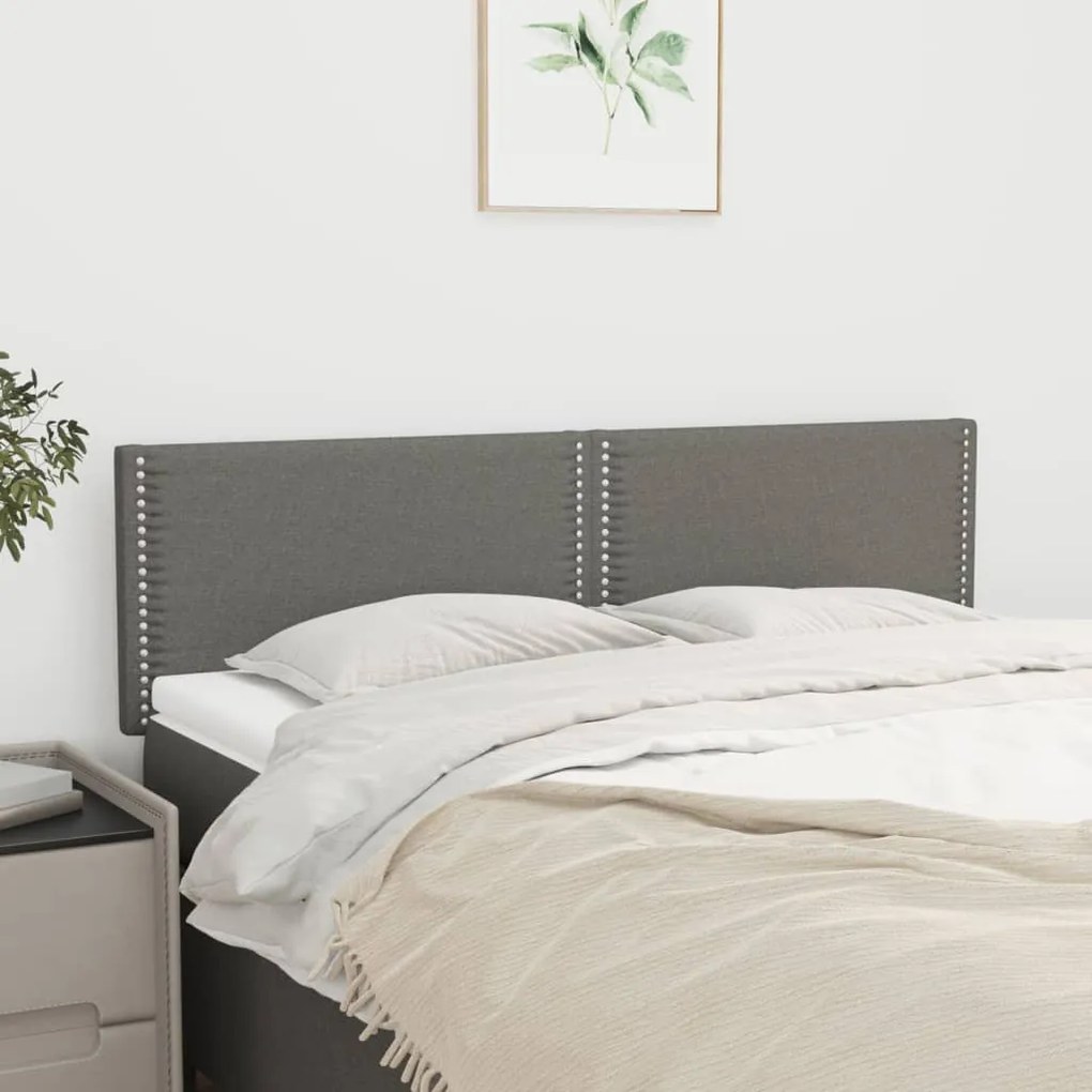 Testiere 2 Pz Grigio Scuro 72x5x78/88 Cm İn Tessuto /