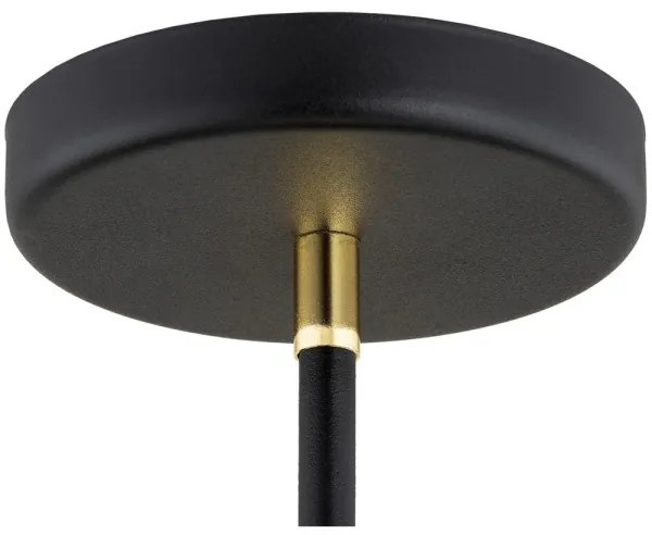 Argon 1774 - Lampadario su palo AVALONE 4xE27/15W/230V nero/oro
