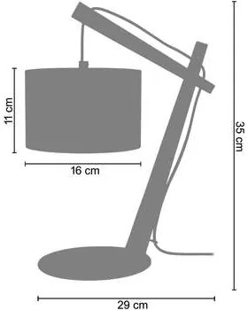 Tosel  Lampade d’ufficio lampada da comodino tondo legno naturale e grigio  Tosel