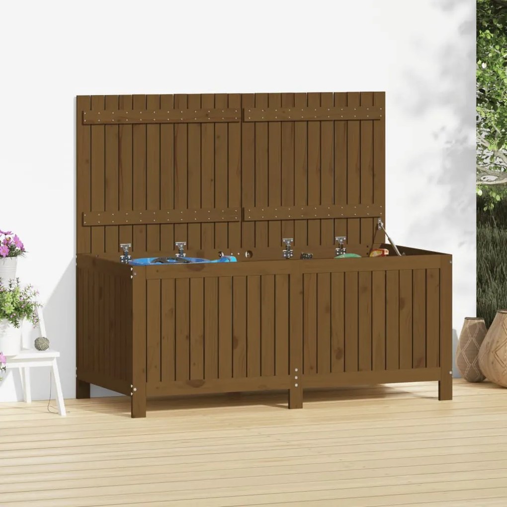 Contenitore Da Giardino Ambra 147x68x64 Cm Legno Massello Pino /