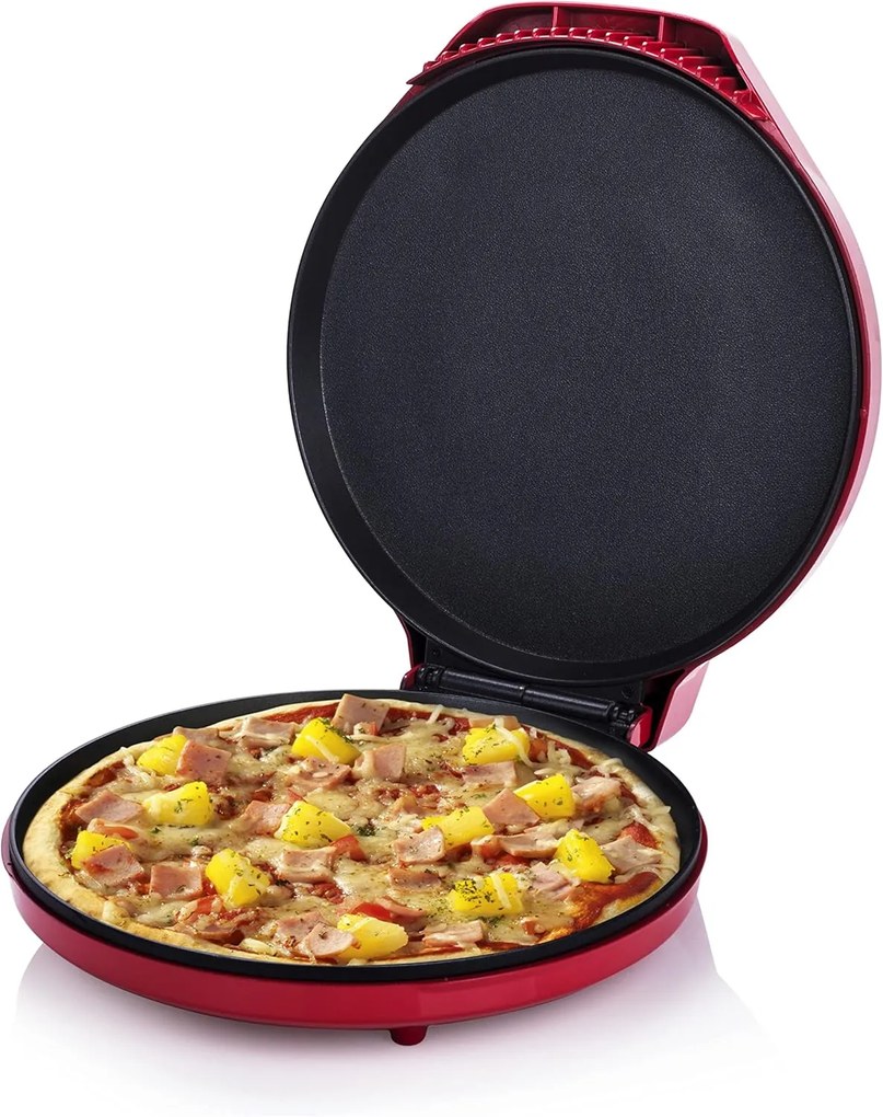 Fornetto per pizza Princess 115001, 1450W, Antiaderente, Rosso