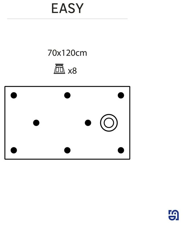 Piatto doccia SENSEA in resina EASY bianco L 70 x L 120 x H 3.4 cm lucido