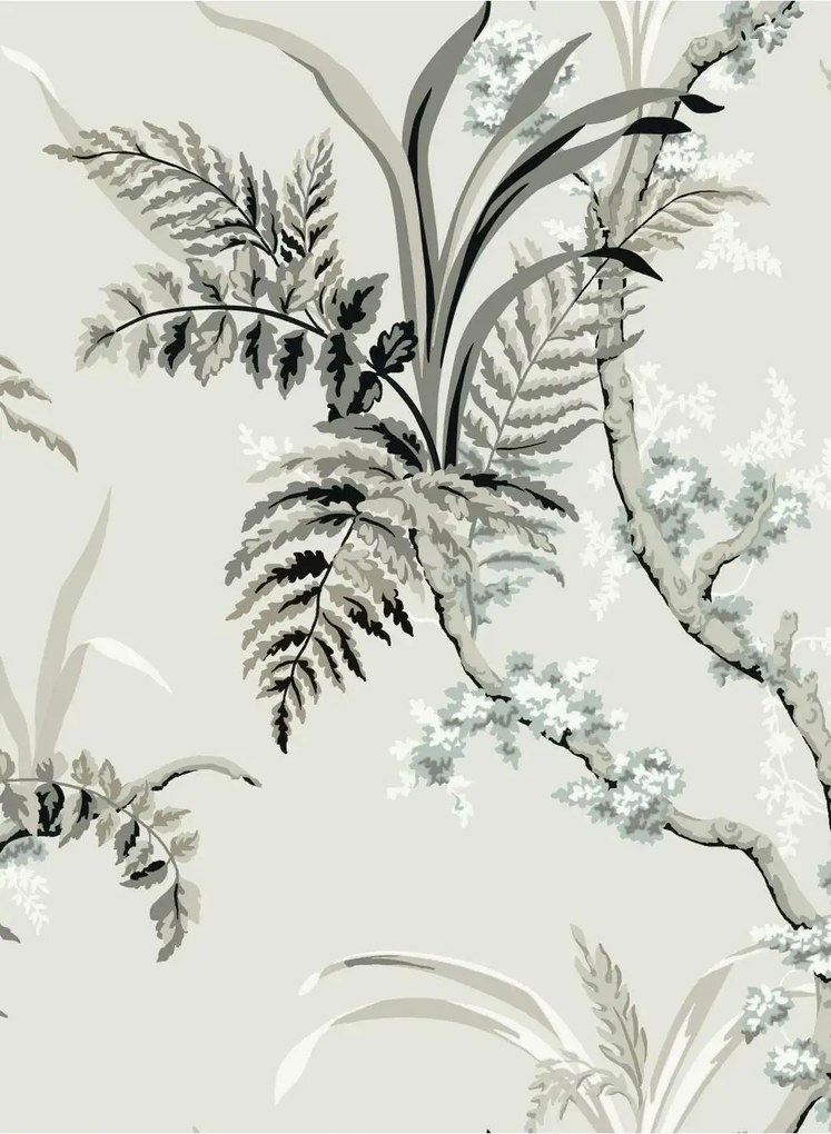 Coordonne Carta da parati Wild Ferns - Steel