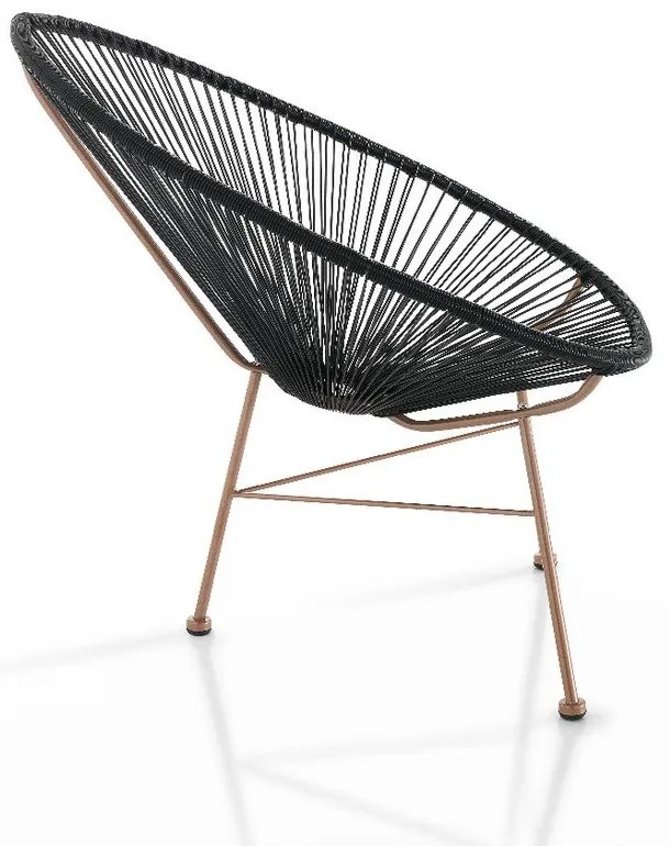 Poltrona da giardino nera in rattan artificiale Numana - Tomasucci