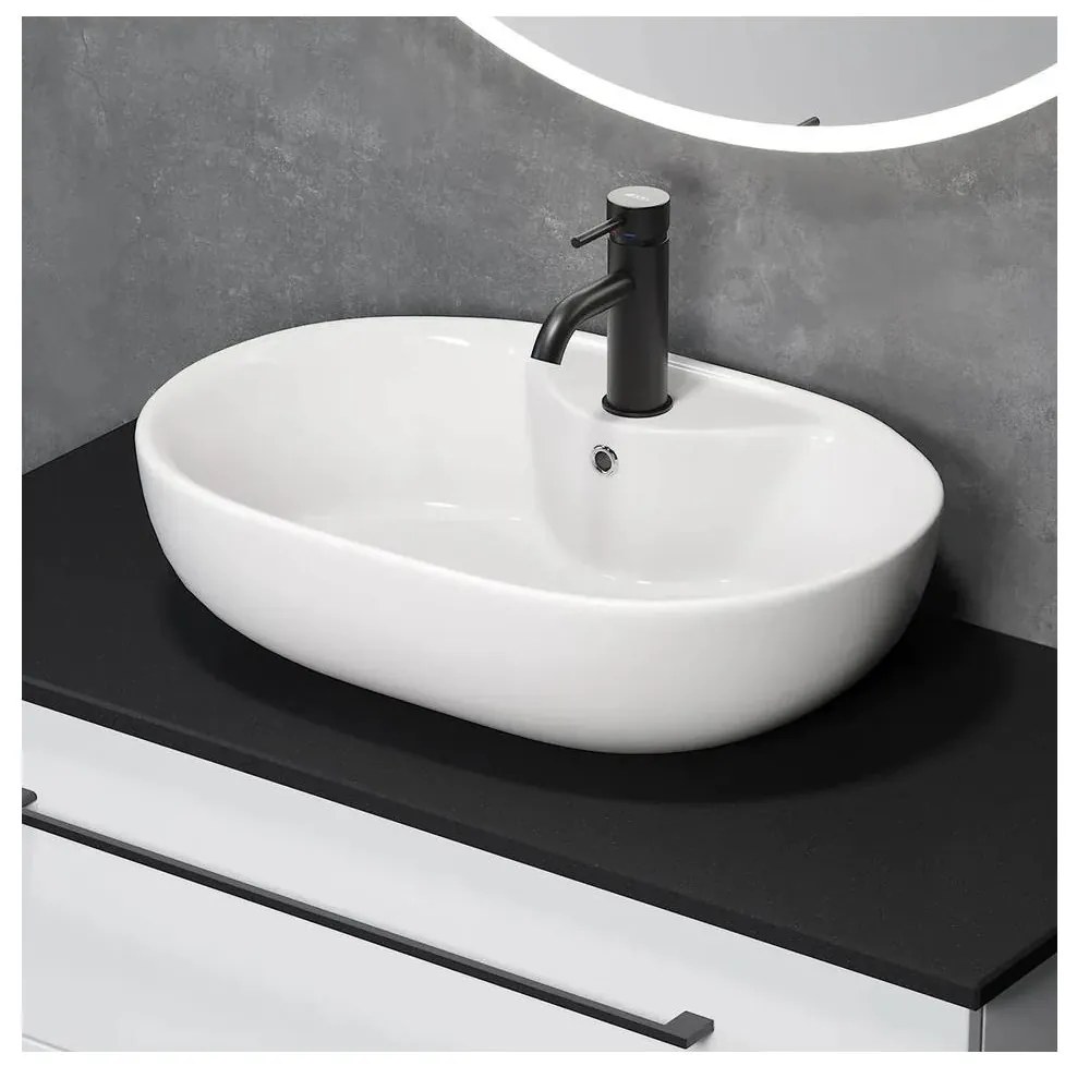 BATH DELUXE 06-060-08-11-00 - Lavabo da appoggio TROMSO 59,5x41 cm ceramica/bianco