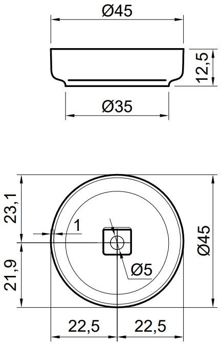 Antonio Lupi Design Bolomood45 Lavabo Tondo 45 Cm In Flumood Bianco Lucido