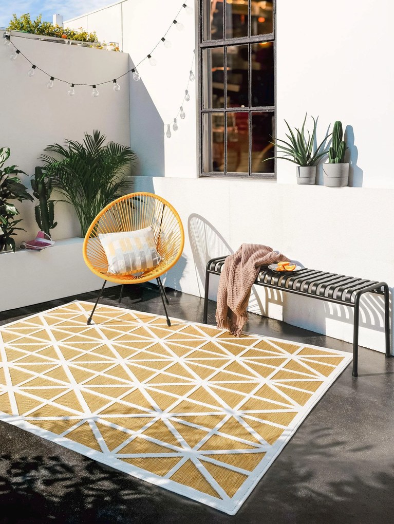 benuta Pop Tappeto per interno ed esterno Orion Giallo 120x170 cm - Tappeto outdoor per balcone, terrazzo e giardino