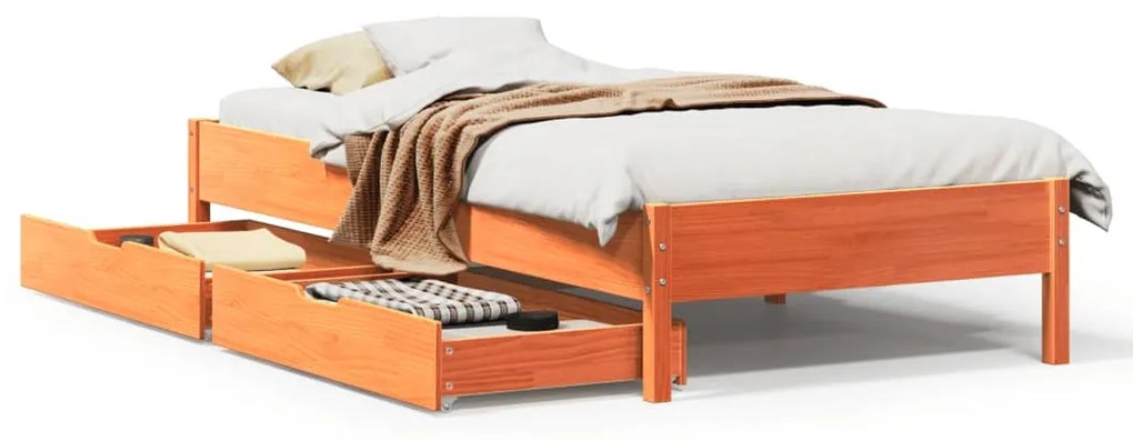 Letto senza materasso marrone cera 90x200 cm legno di pino