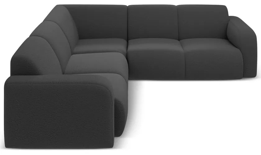 Divano angolare grigio scuro in tessuto bouclé (angolo variabile / a L) Molino - Micadoni Home